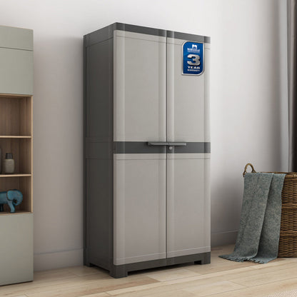 Nilkamal Freedom Mini Medium (FMM) Plastic Storage Cabinet (Haze Grey/Charcoal Grey)