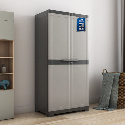 Nilkamal Freedom Mini Medium (FMM) Plastic Storage Cabinet (Haze Grey/Charcoal Grey)