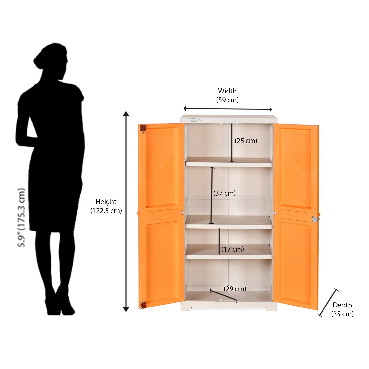 Nilkamal FMM Jungle Theme Mini Cabinet (Beach & Pastel Orange)