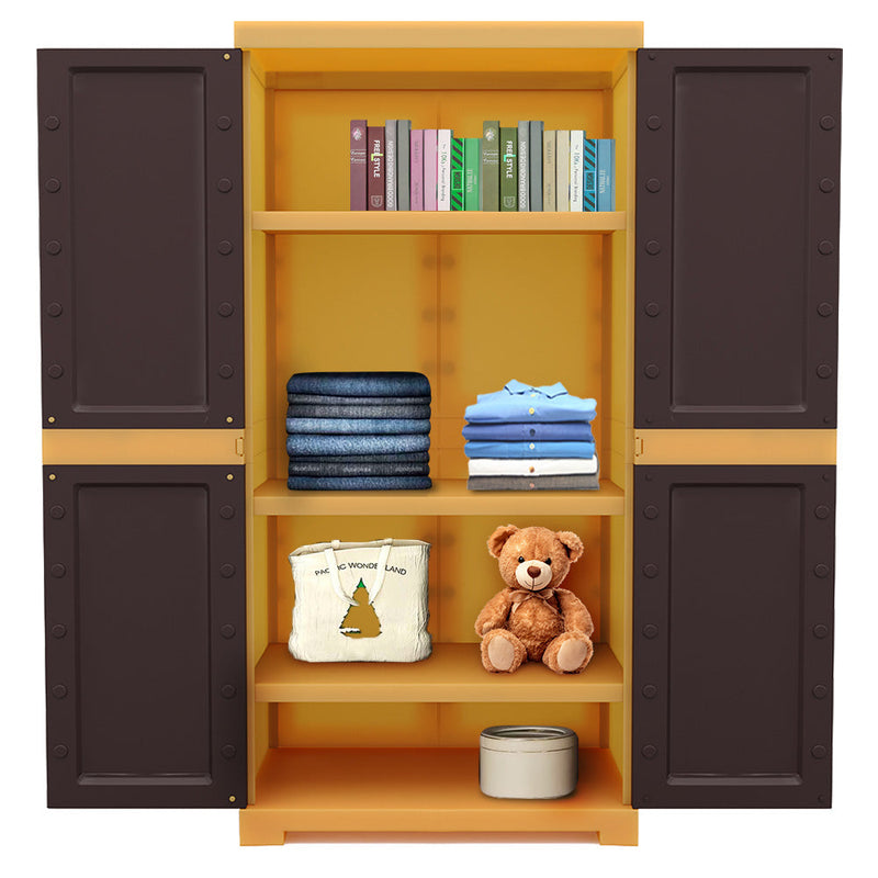 Nilkamal Freedom Mini Medium (FMM) Plastic Storage Cabinet (Weathered Brown / Biscuit)