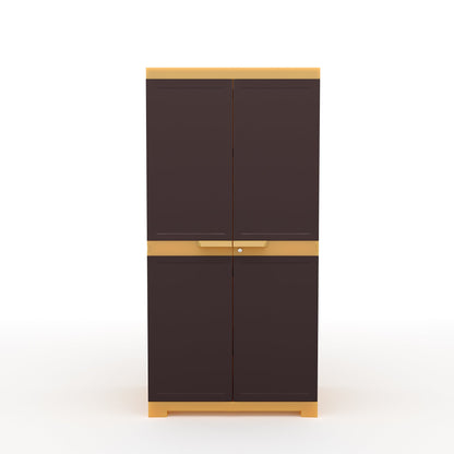 Nilkamal Freedom Mini Medium (FMM) Plastic Storage Cabinet (Weathered Brown / Biscuit)