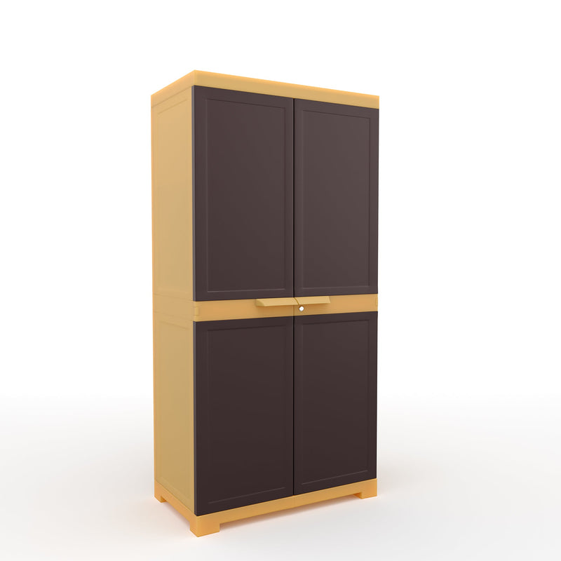 Nilkamal Freedom Mini Medium (FMM) Plastic Storage Cabinet (Weathered Brown / Biscuit)