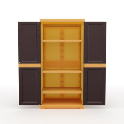 Nilkamal Freedom Mini Medium (FMM) Plastic Storage Cabinet (Weathered Brown / Biscuit)