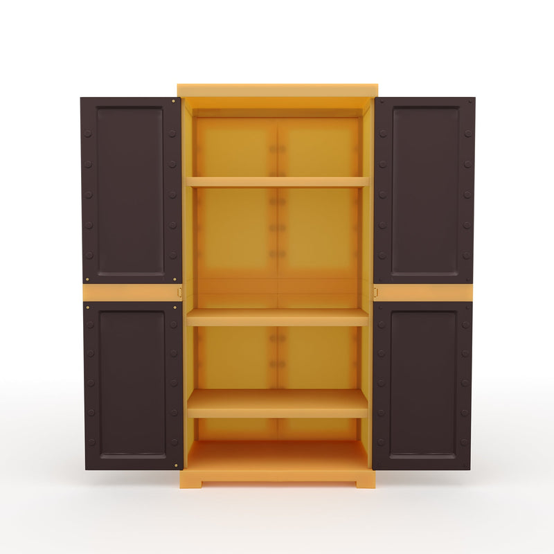 Nilkamal Freedom Mini Medium (FMM) Plastic Storage Cabinet (Weathered Brown / Biscuit)