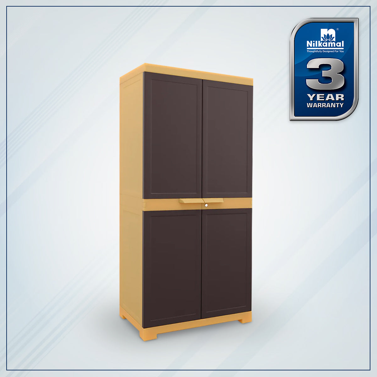 Nilkamal Freedom Mini Medium (FMM) Plastic Storage Cabinet (Weathered Brown / Biscuit)