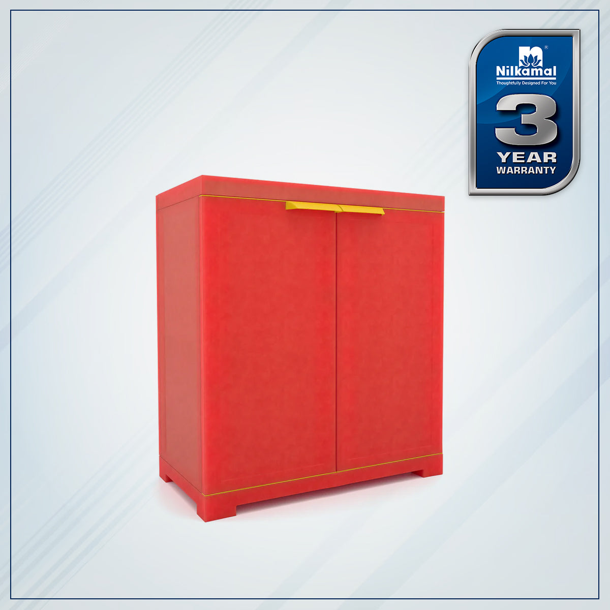 Nilkamal Freedom Mini Small (FMS) Plastic Storage Cabinet (Bright Red / Yellow)