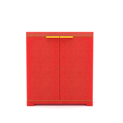 Nilkamal Freedom Mini Small (FMS) Plastic Storage Cabinet (Bright Red / Yellow)