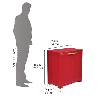Nilkamal Freedom Mini Small (FMS) Plastic Storage Cabinet (Bright Red / Yellow)