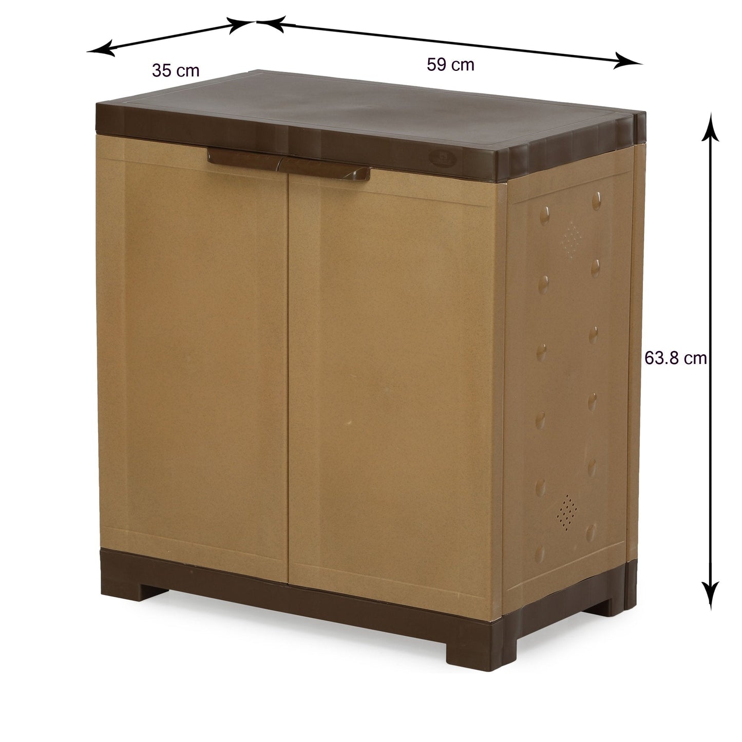 Nilkamal Freedom Mini 09 (FMSC09) Plastic Shoe Cabinet (Sandy Brown / Dark Brown)