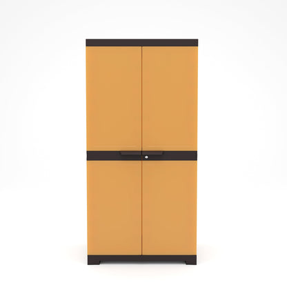 Nilkamal Freedom Mini 18 (FMSC18) Plastic Shoe Cabinet (Sandy Brown / Dark Brown)