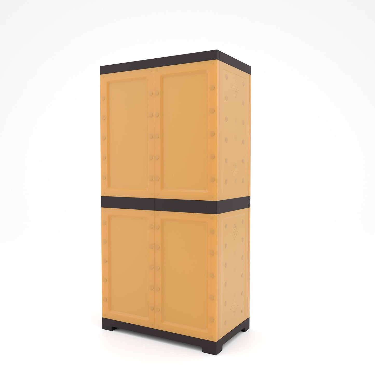 Nilkamal Freedom Mini 18 (FMSC18) Plastic Shoe Cabinet (Sandy Brown / Dark Brown)