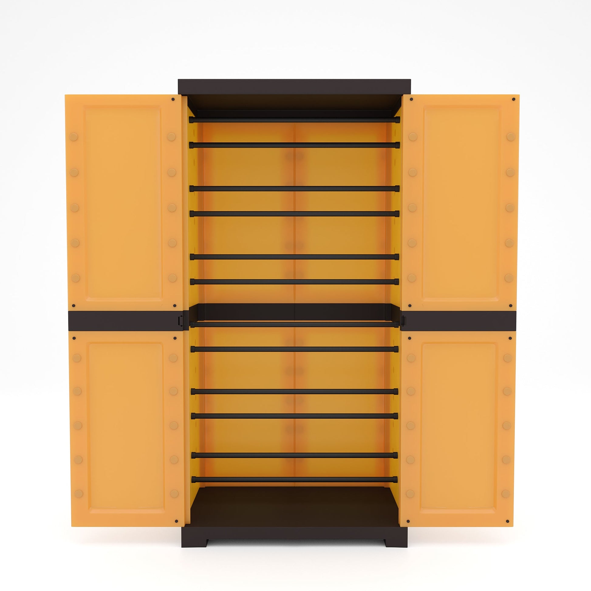 Nilkamal Freedom Mini 18 (FMSC18) Plastic Shoe Cabinet (Sandy Brown / Dark Brown)