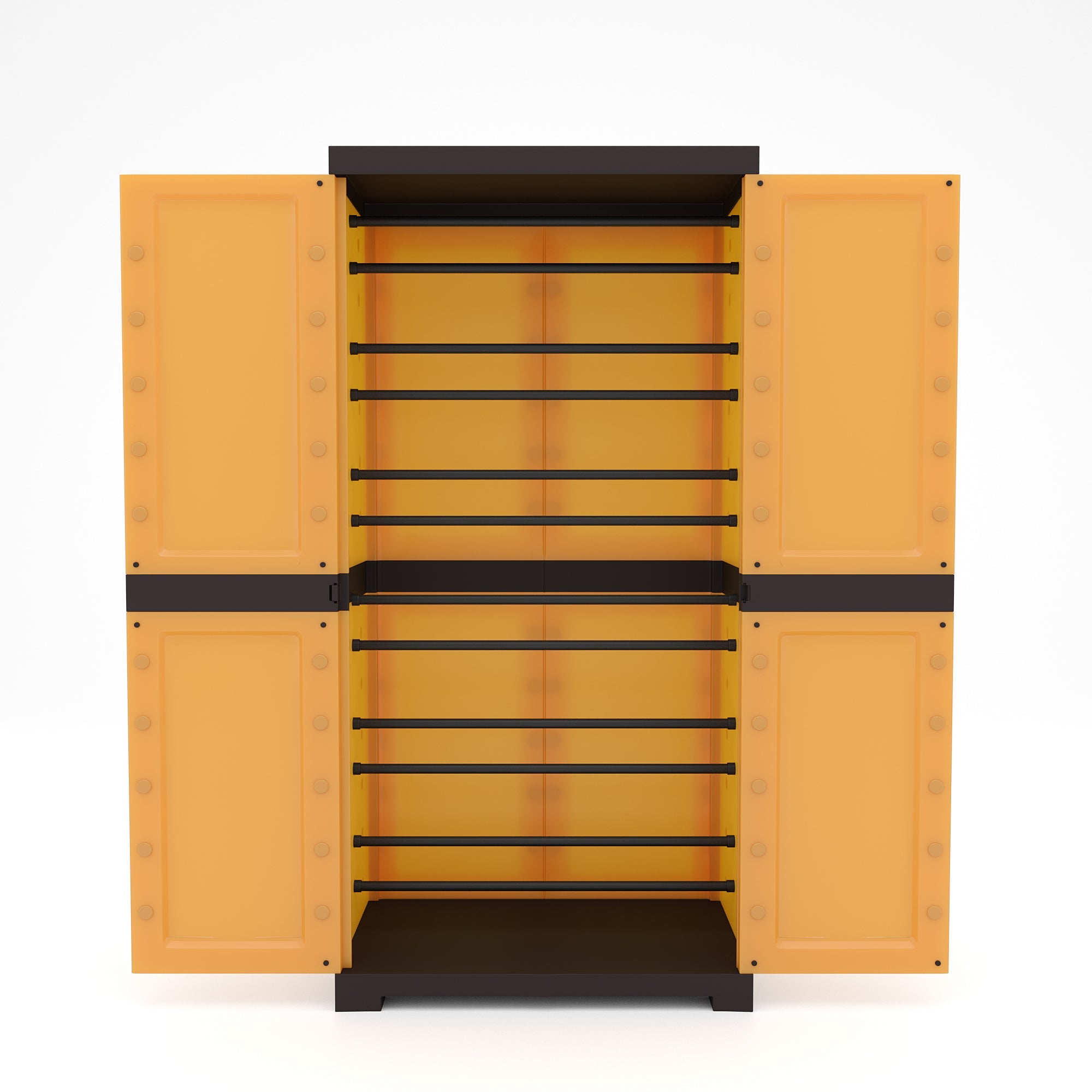 Nilkamal Freedom Mini 18 (FMSC18) Plastic Shoe Cabinet (Sandy Brown / Dark Brown)