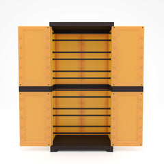 Nilkamal Freedom Mini 18 (FMSC18) Plastic Shoe Cabinet (Sandy Brown / Dark Brown)