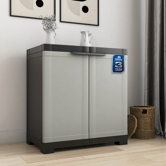 Nilkamal Freedom Mini Small (FMS) Plastic Storage Cabinet (Haze Grey/Charcoal Grey)