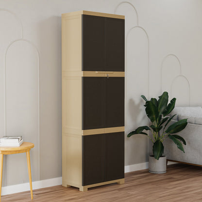 Nilkamal Freedom Mini Large (FML) Plastic Storage Cabinet (Weathered Brown / Biscuit)