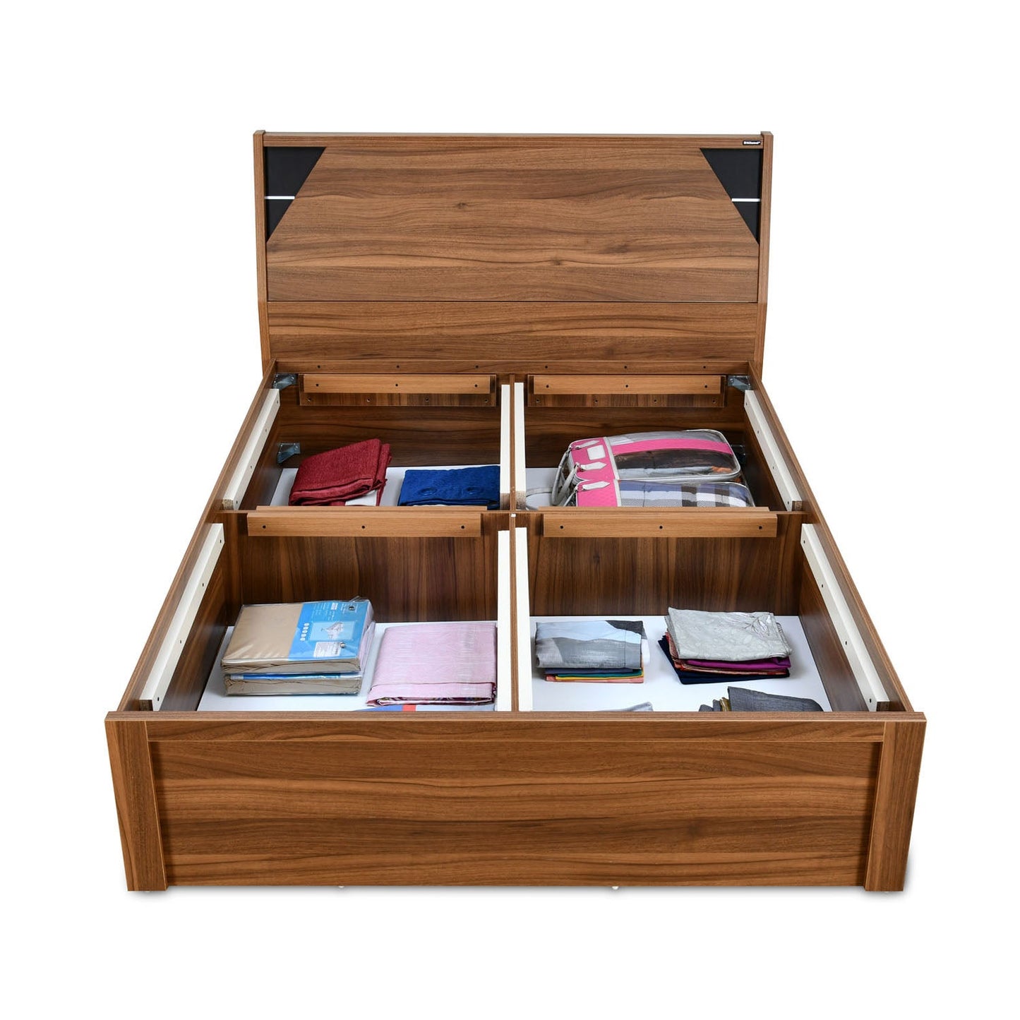 Nilkamal Fremont Engineered Wood King Box Bed (Walnut /  Wenge)