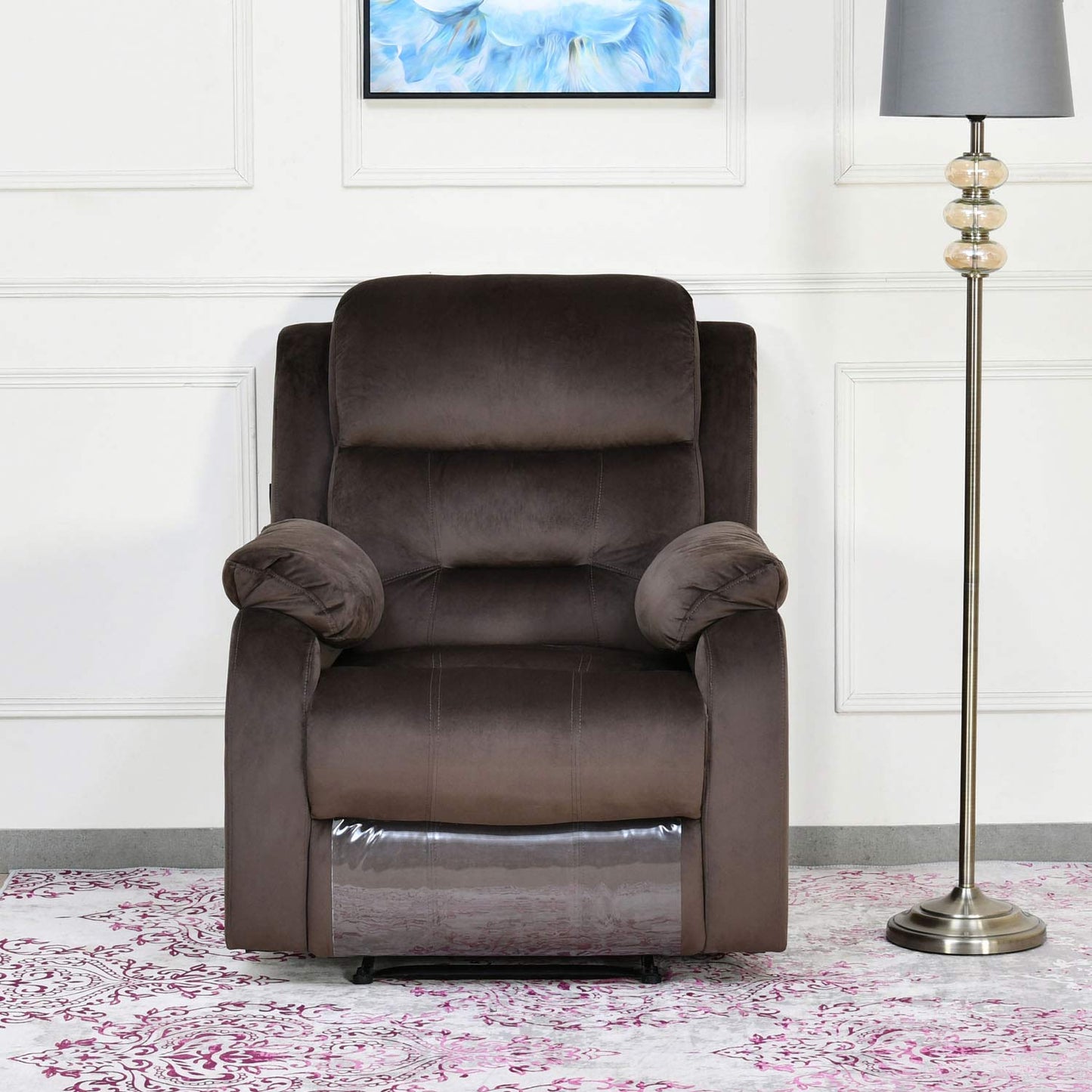 Nilkamal Freya 1 Seater Recliner Sofa (Grey)