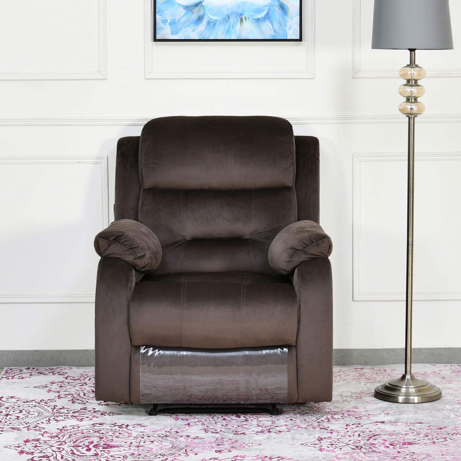 Nilkamal Freya 1 Seater Recliner Sofa (Grey)