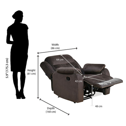 Nilkamal Freya 1 Seater Recliner Sofa (Grey)