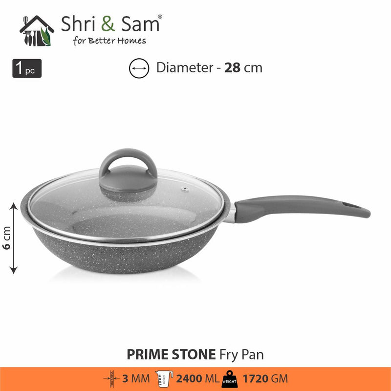 Aluminium Non-Stick Fry Pan with Glass Lid Primestone