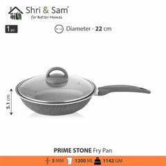 Aluminium Non-Stick Fry Pan with Glass Lid Primestone