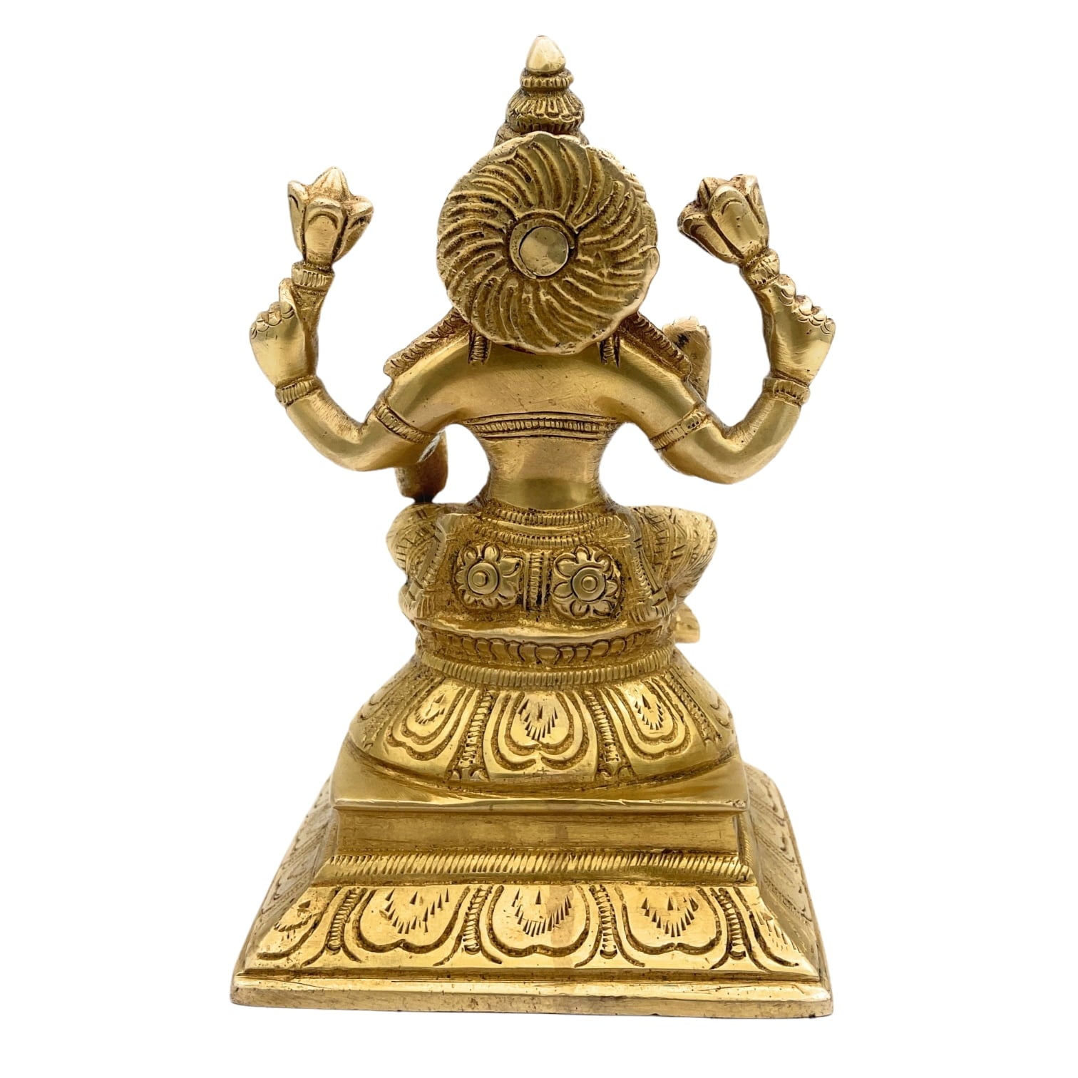 Handcrafted Brass Mahalakshmi Idol – Kamala Devi | Ashta Lakshmi | Shri Padma Lakshmi Sculpture for Home, Temple, and Pooja Decor, Gold, 6 Inch, 1 Piece