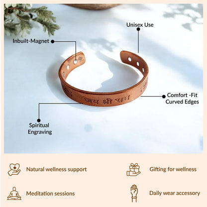 Pure Copper Heavy Jai Shree Ram Bangle with Inbuilt Magnet