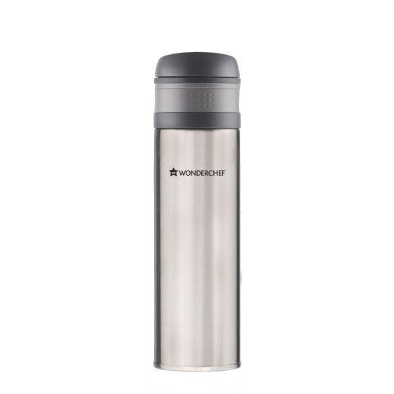 Uni-Bot, 500ml, Silver, Double Wall Stainless Steel Vacuum Insulated Hot and Cold Flask, Ultra Light, Spill and Leak Proof, 2 Years Warranty