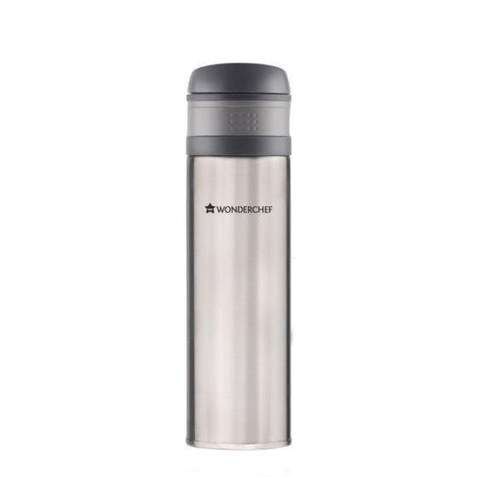 Uni-Bot, 500ml, Silver, Double Wall Stainless Steel Vacuum Insulated Hot and Cold Flask, Ultra Light, Spill and Leak Proof, 2 Years Warranty