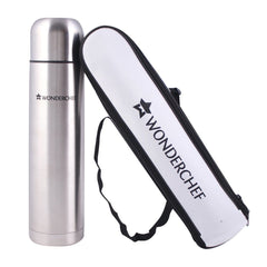 Hot-Bot, 1000ml, Double Wall Stainless Steel Vacuum Insulated Hot and Cold Flask with Travel Pouch, Copper Plated Inner Wall, Spill & Leak Proof, 2 Years Warranty