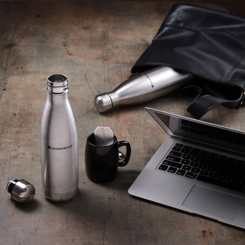 Stainless Steel Hydro Bot 500 ml | Gift Box Packing | Single wall | Non-insulated | 304 Stainless Steel | Non Toxic | BPA free | Rust Free | Light weight | For Home, Office & Travel | Spill and Leak proof | Wide Mouth | Easy to Clean | 2 Years Warranty