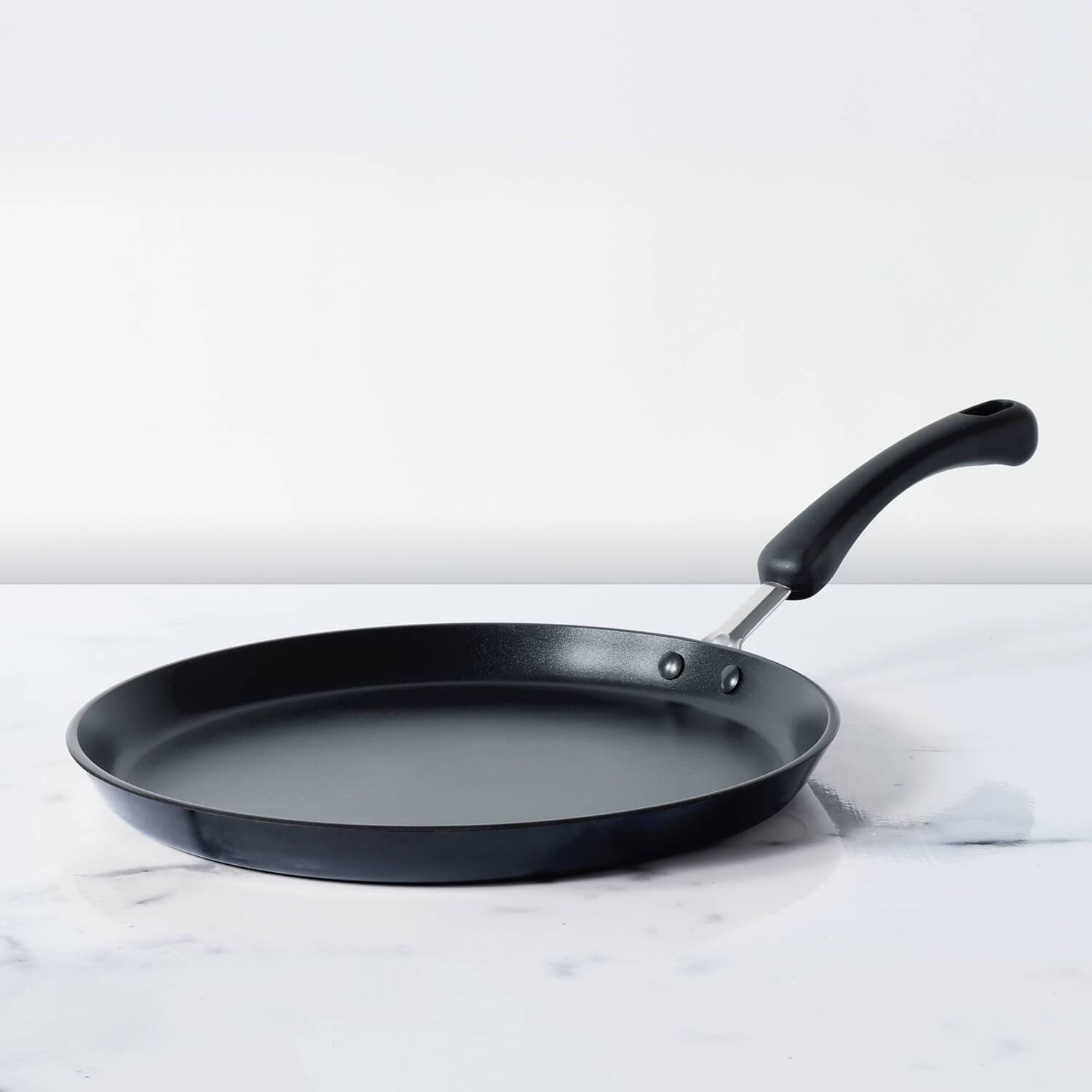 Meyer Premium Non-Stick (3mm thick)28cm Flat Dosa Tawa, Black