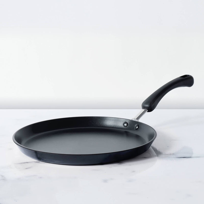 Meyer Premium Non-Stick (3mm thick)28cm Flat Dosa Tawa, Black