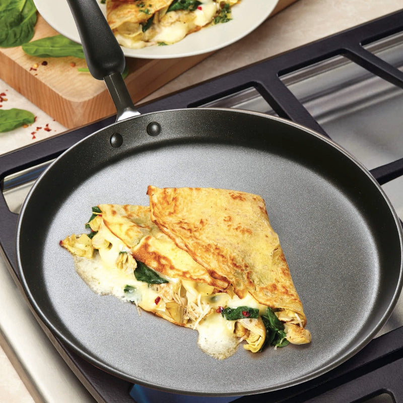 Meyer Premium Non-Stick (3mm thick)28cm Flat Dosa Tawa, Black