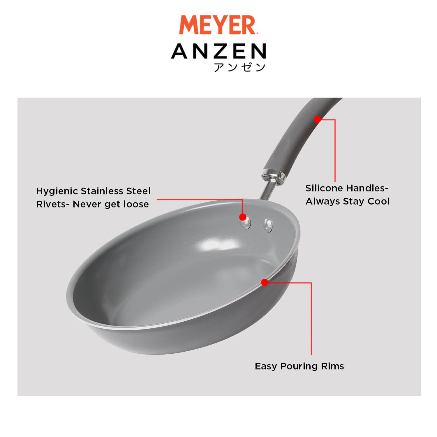 Meyer Anzen Ceramic Coated Cookware 2 piece Set -20cm frypan +24cm frypan