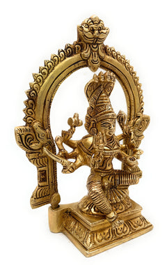 Brass Mariamman Idol, Mariyamma Muthu Mariamman Statue, Samayapuram Amman Vigraham, South Indian Devi Murti for Pooja Decor,Gold, 7 Inch, 1 Piece