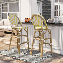 Tristán Casas Outdoor Patio Bar Chair 2 Chairs For Balcony (Yellow+White)
