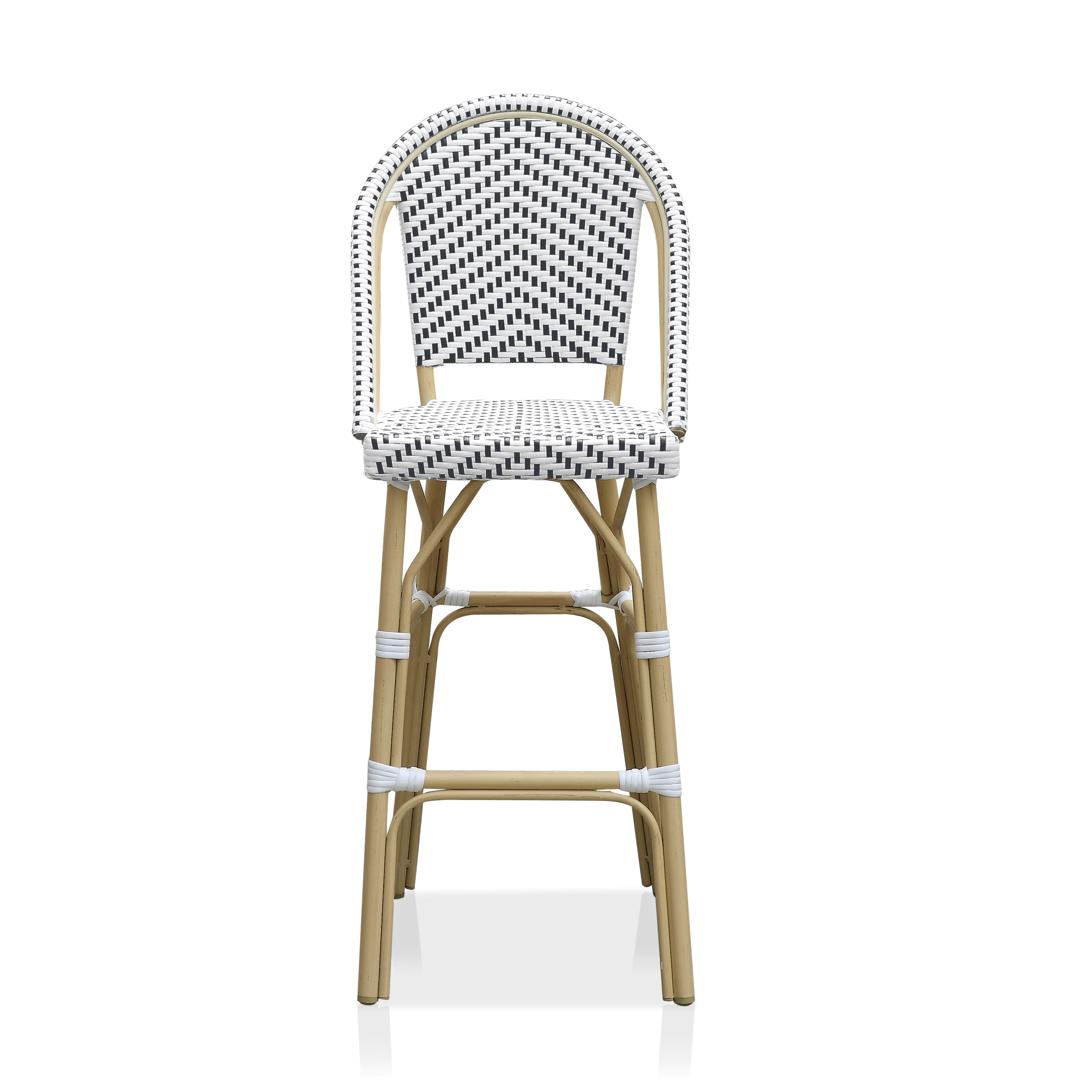 Dulce Outdoor Patio Bar Chair 1 Chair For Balcony (Black+White)