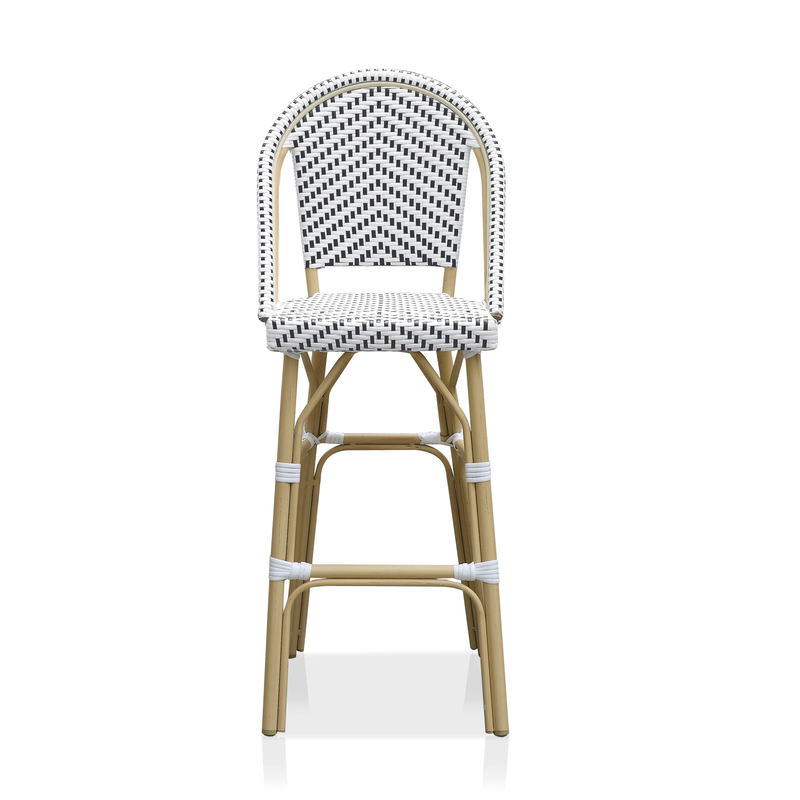 Dulce Outdoor Patio Bar Chair 1 Chair For Balcony (Black+White)