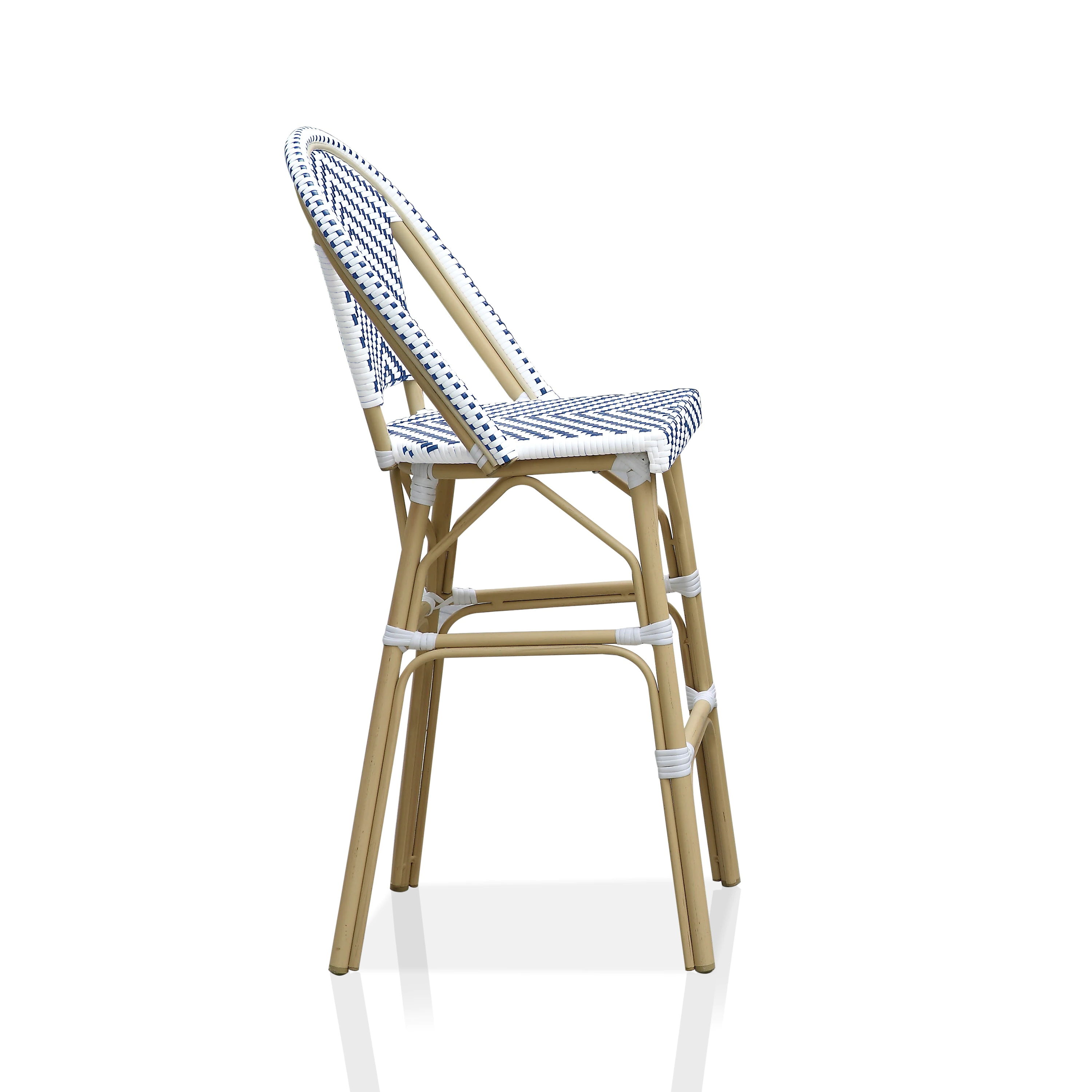 Aleta Outdoor Patio Bar Chair 2 Chairs For Balcony (Dark blue + White)