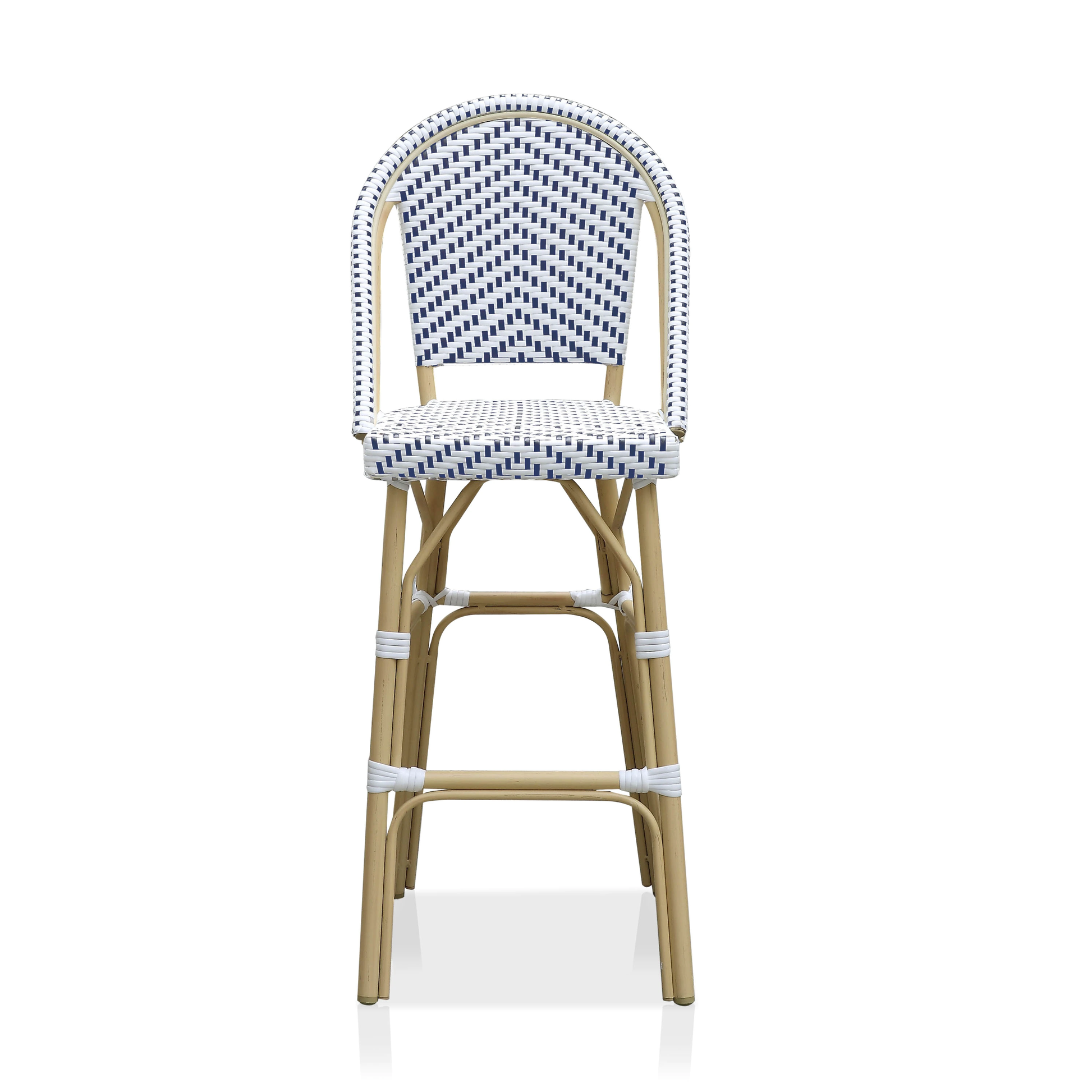 Aleta Outdoor Patio Bar Chair 2 Chairs For Balcony (Dark blue + White)