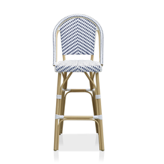 Aleta Outdoor Patio Bar Chair 2 Chairs For Balcony (Dark blue + White)
