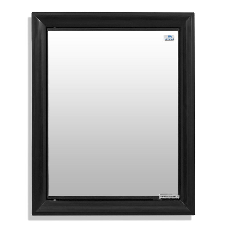 Nilkamal Gem Plastic Cabinet with Mirror (Black)