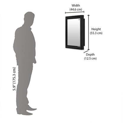 Nilkamal Gem Plastic Cabinet with Mirror (Black)