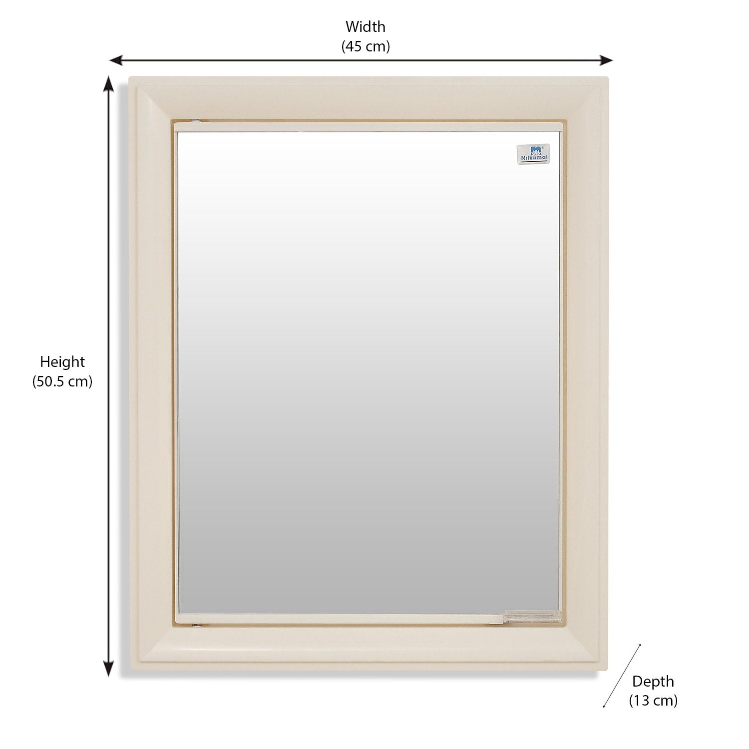 Nilkamal Gem Plastic Cabinet with Mirror (Ivory)