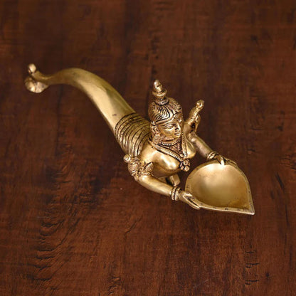Brass Naag Kanya Pooja Spoon (10 Inch)