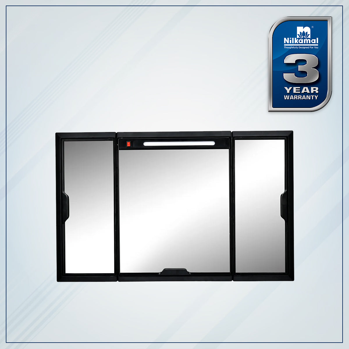 Nilkamal Glory Plastic Cabinet Set with Mirror and LED Diffused Light
