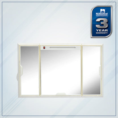 Nilkamal Glory Plastic Cabinet Set with Mirror and LED Diffused Light