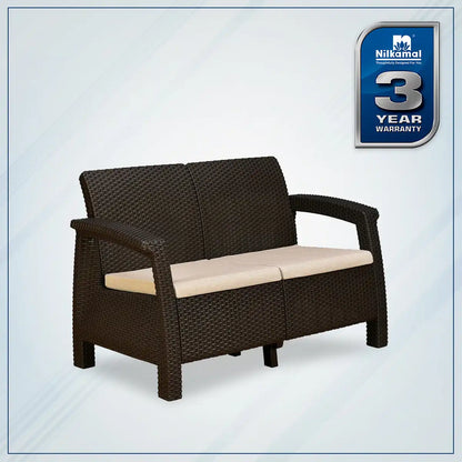 Nilkamal Goa Two Seater Plastic Sofa Set with Cushion